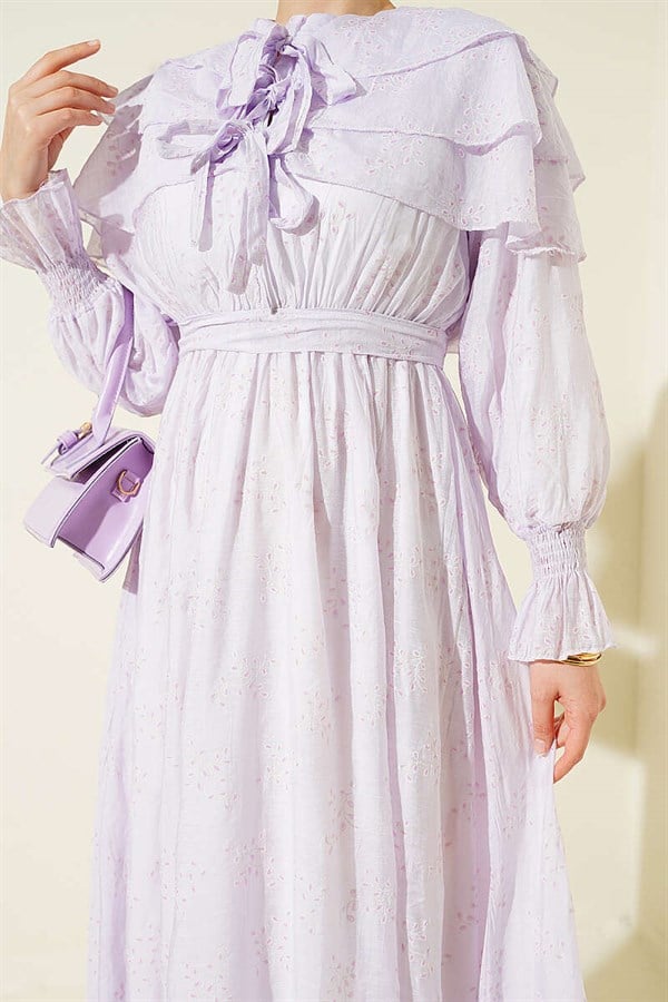 Layered Dress with Neckline Detail, Lilac