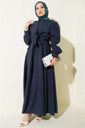 Navy Blue Tie-Neck Sleeveless Dress