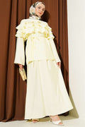 2 Piece Set with Ruffled Collar and Skirt, Yellow