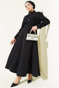 2 Piece Set with Tie-Neck Skirt, Black