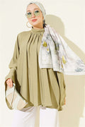Tunic with Gathered Neckline, Light Green