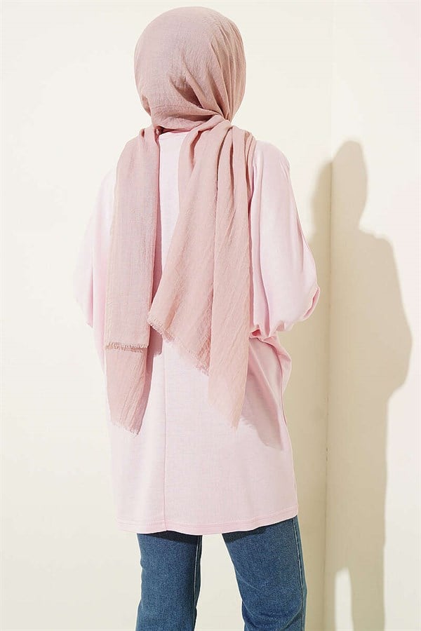 Pink Loisha Tunic with Floral Embroidered Collar