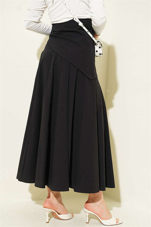 Side Tie Detail Skirt, Black