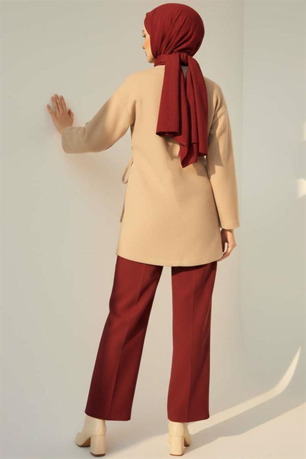 Side Tie Cashmere Jacket Beige