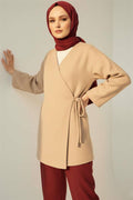 Side Tie Cashmere Jacket Beige