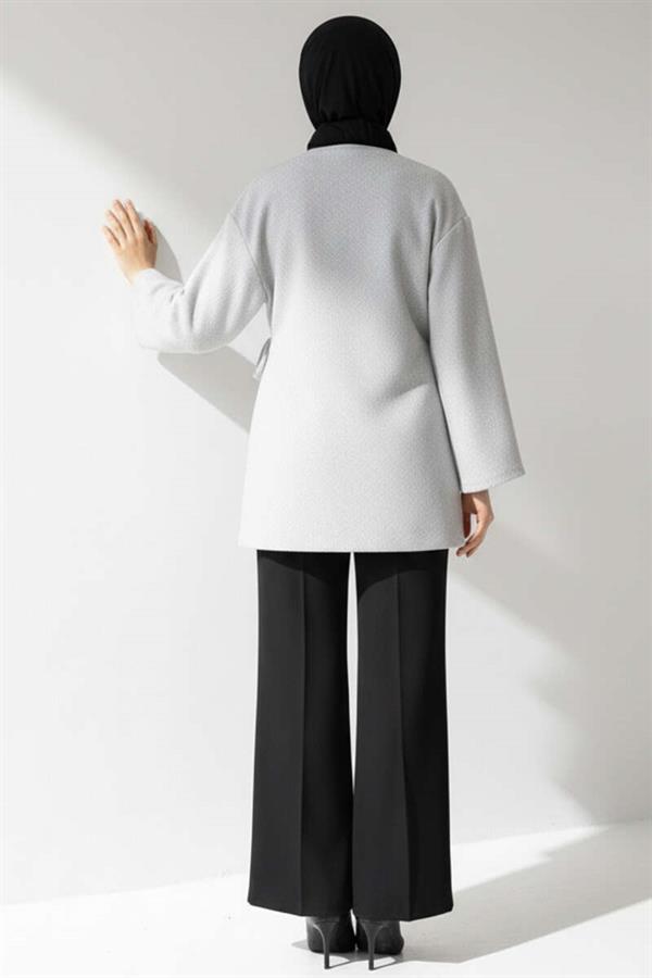 Side Tie Cashmere Jacket Gray