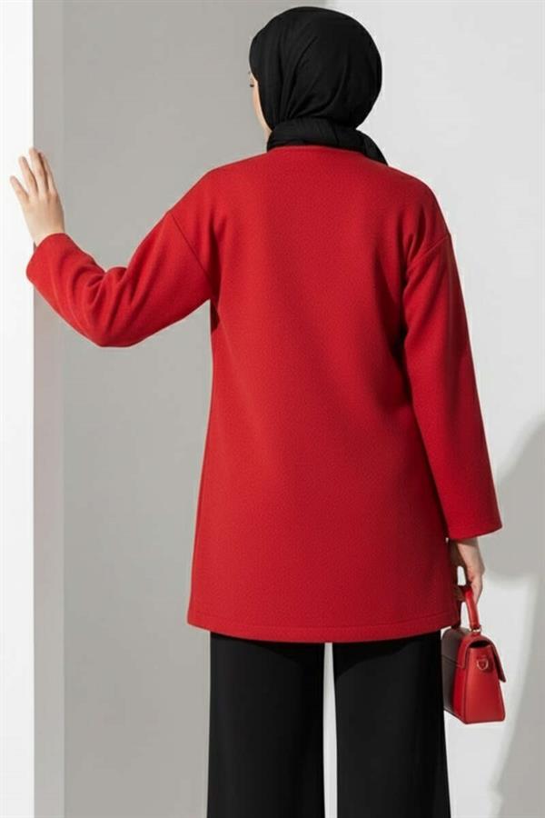 Side Tie Cashmere Jacket Red