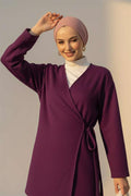 Side Tie Cashmere Jacket Purple