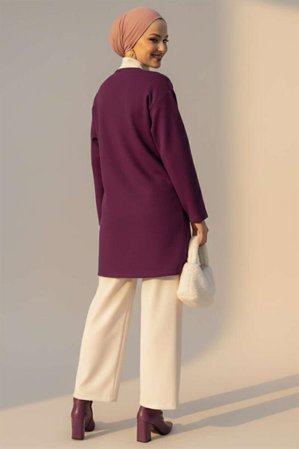 Side Tie Cashmere Jacket Purple