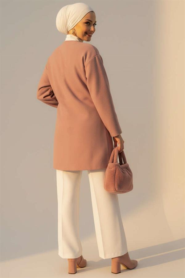 Side Tie Cashmere Jacket Powder