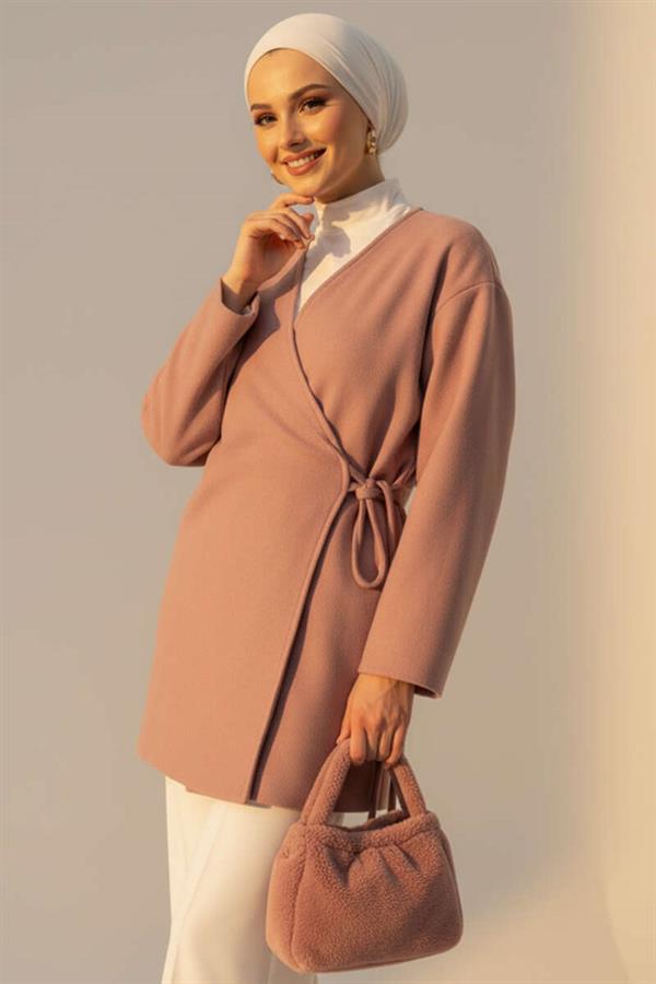Side Tie Cashmere Jacket Powder
