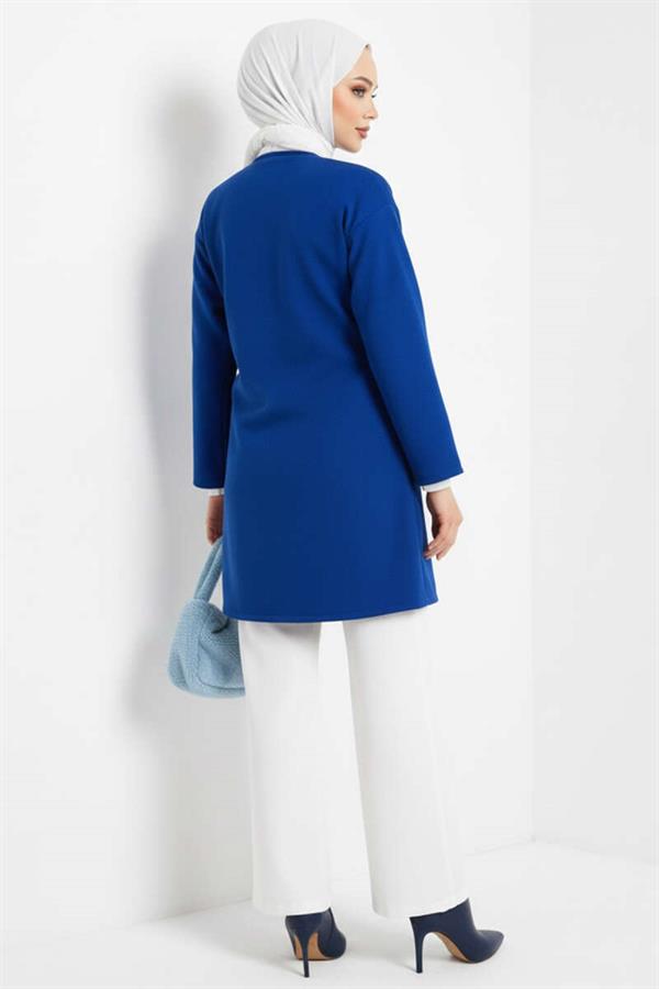 Side Tie Cashmere Jacket Saxe