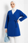 Side Tie Cashmere Jacket Saxe