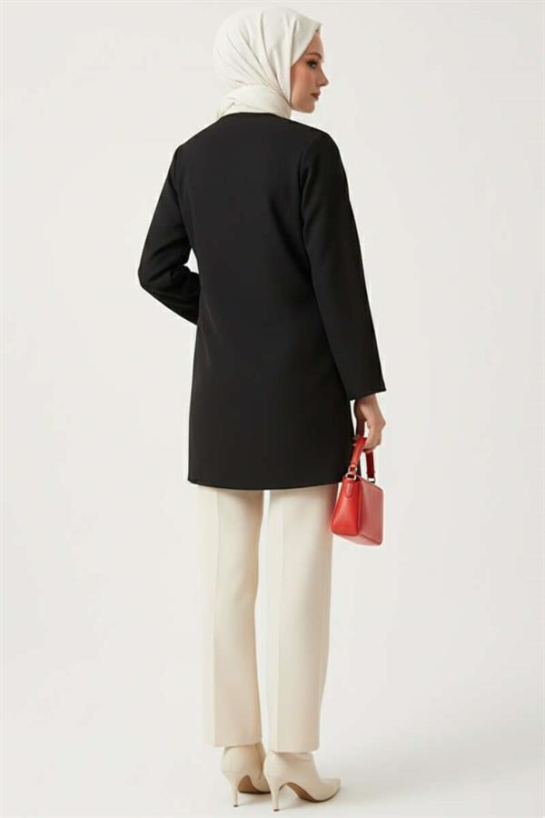 Side Tie Cashmere Jacket Black