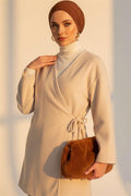 Side Tie Cashmere Jacket Stone