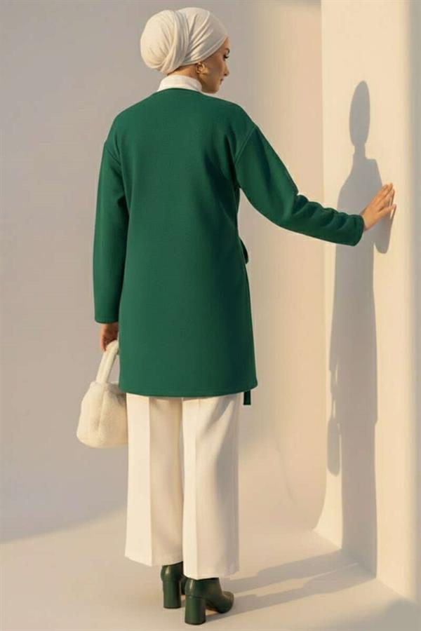 Side Tie Cashmere Jacket Emerald