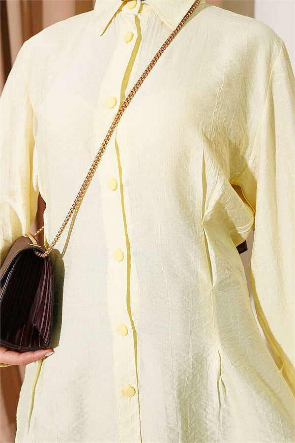 Yellow Shirt with Side Waist Darts