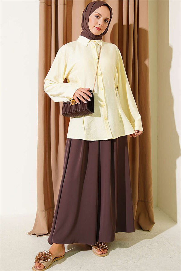 Yellow Shirt with Side Waist Darts