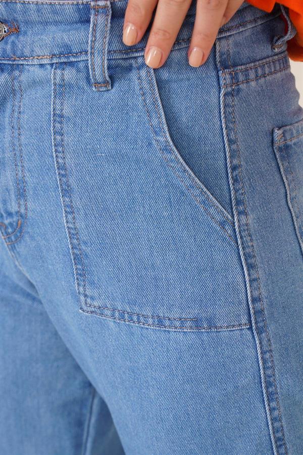Side Pocket Cargo Pants Light Blue