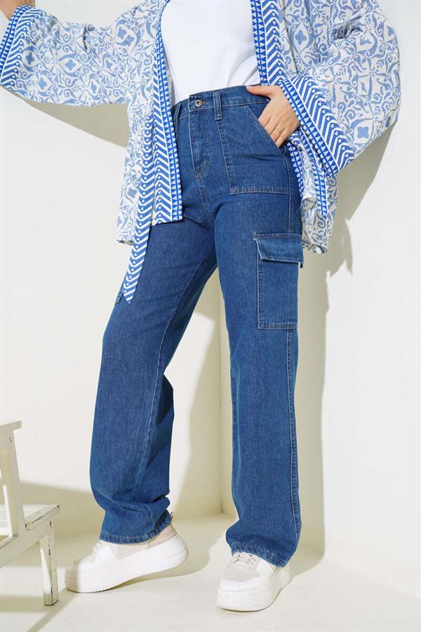 Side Pocket Cargo Pants Dark Blue