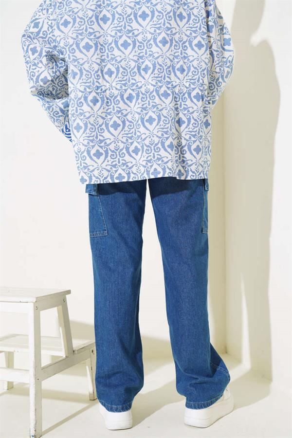 Side Pocket Cargo Pants Dark Blue