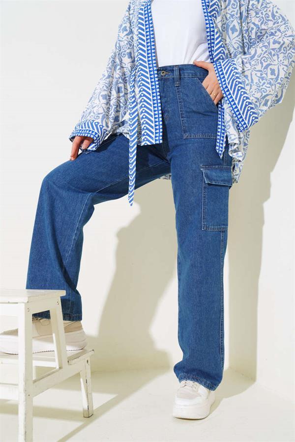 Side Pocket Cargo Pants Dark Blue