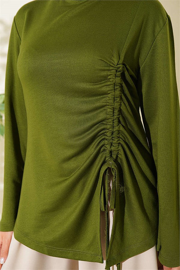 Side Drawstring Tunic, Khaki