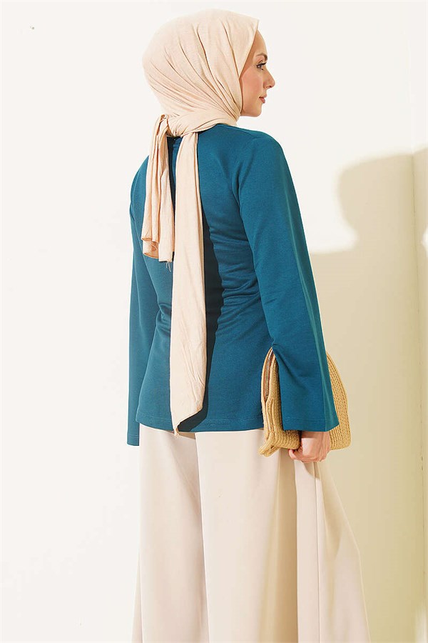 Side Drawstring Tunic in Petrol