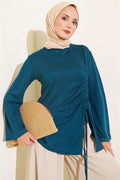 Side Drawstring Tunic in Petrol