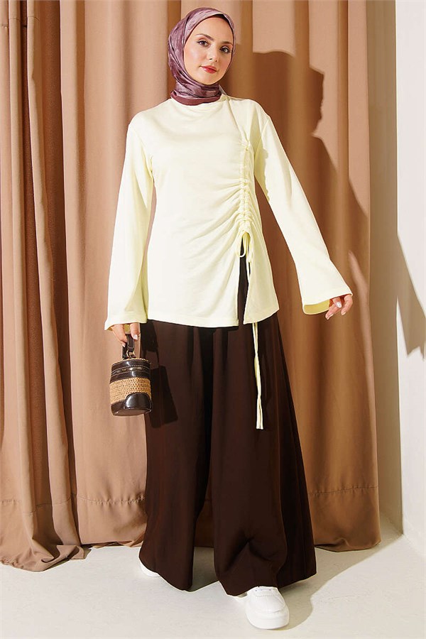 Side Drawstring Tunic, Yellow