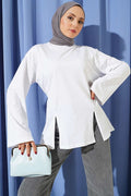 Side-Slit Tunic, White