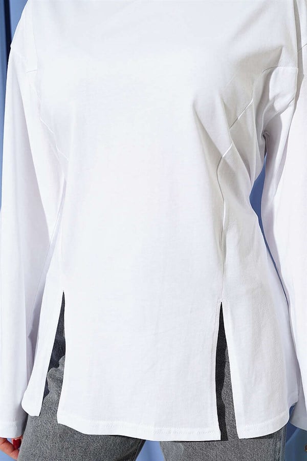 Side-Slit Tunic, White