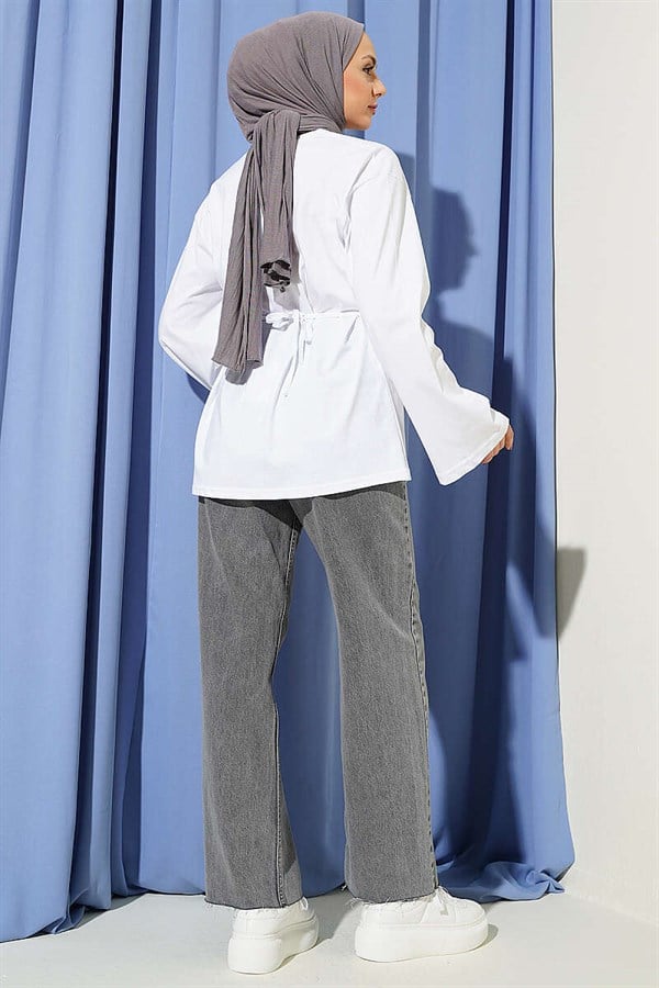 Side-Slit Tunic, White