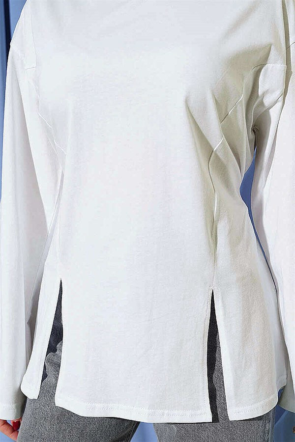 Side-Slit Tunic, Ecru