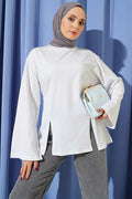 Side-Slit Tunic, Ecru