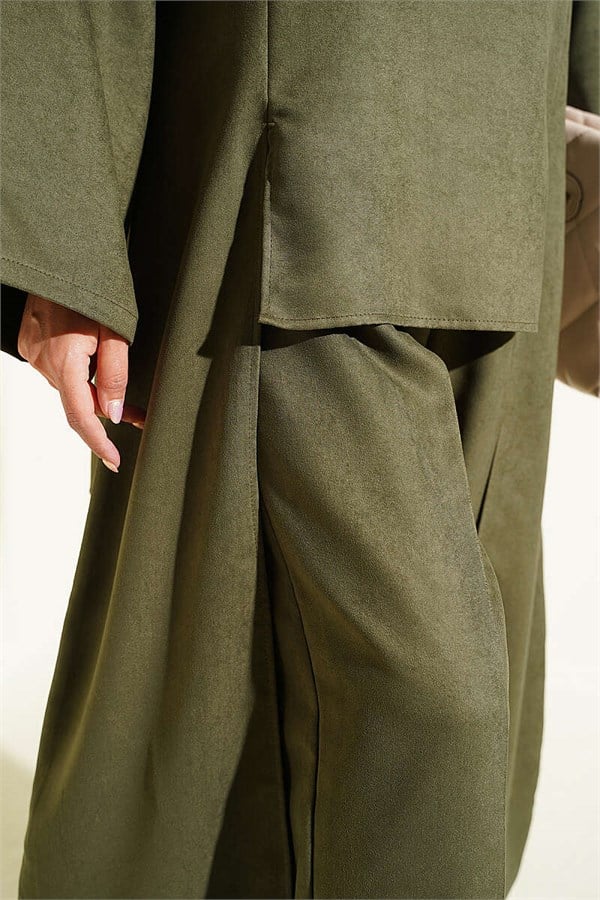 2 Piece Set with Side Detail, Khaki