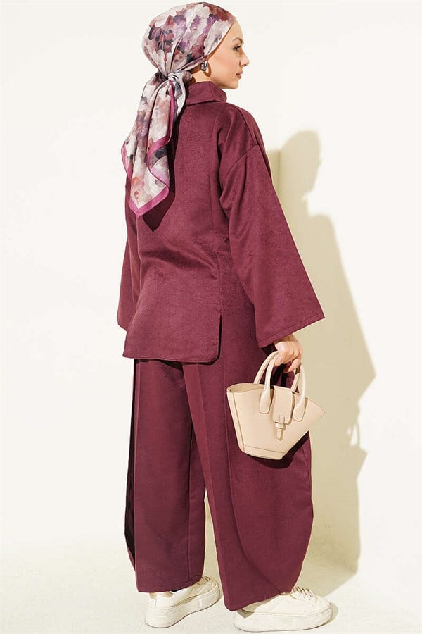 2 Piece Set with Side Detail, Plum