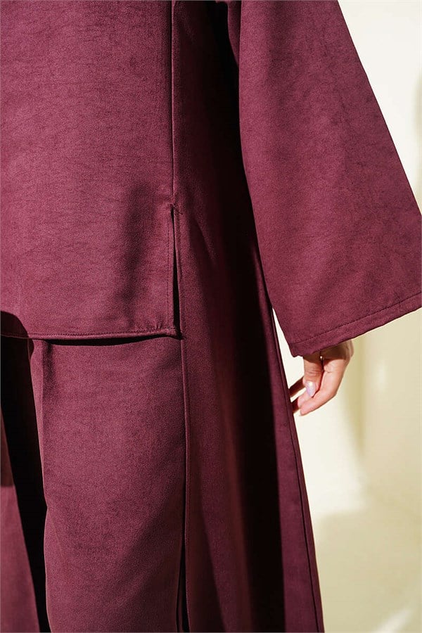 2 Piece Set with Side Detail, Plum