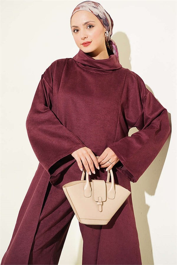 2 Piece Set with Side Detail, Plum