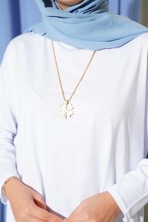 Basic Tunic with Side Slits in White