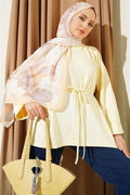 Side Slit Double Sleeve Tunic Yellow