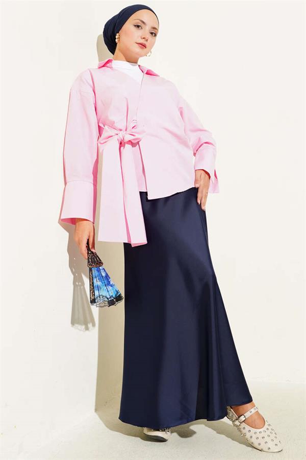 Side Tie Blouse Pink