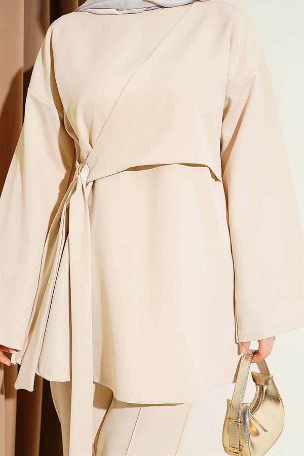 Side-Tie 2 Piece Set, Beige