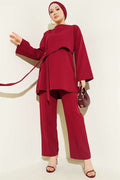 Side-Tie 2 Piece Set in Burgundy