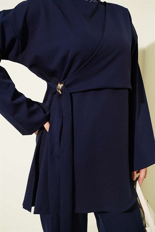 Side-Tie 2 Piece Set Navy Blue