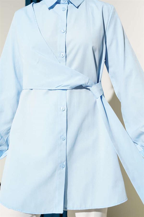 Side Tie Tunic Baby Blue