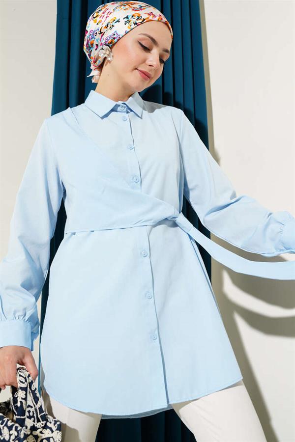 Side Tie Tunic Baby Blue