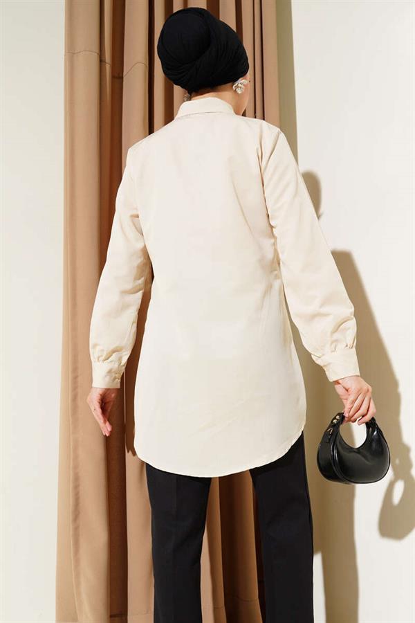 Side Tie Tunic Beige