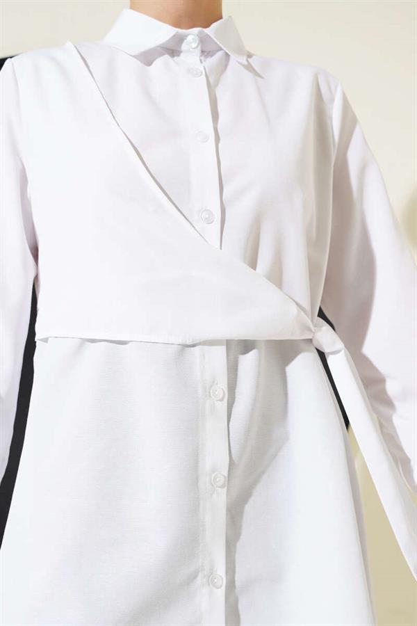 Side Tie Tunic White