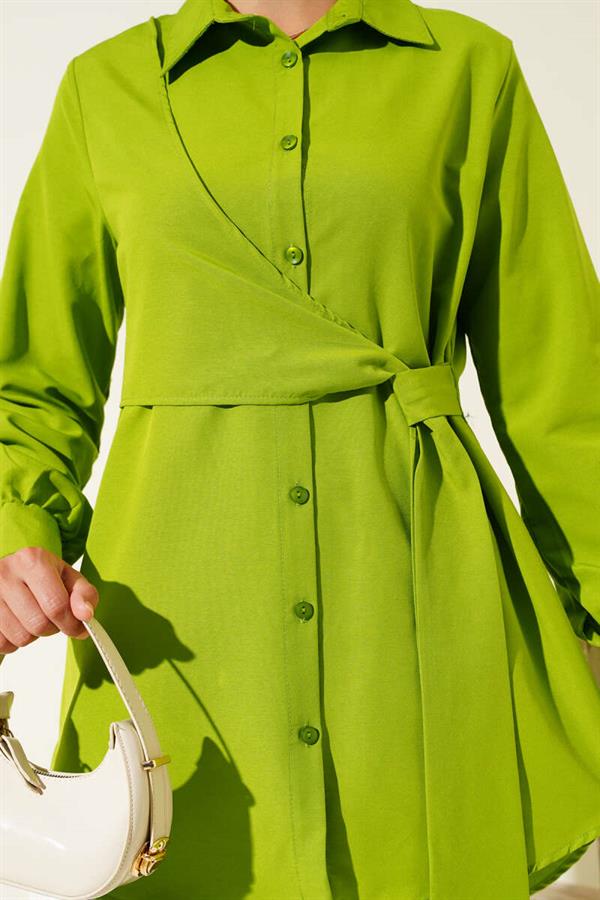 Side Tie Tunic Pistachio Green